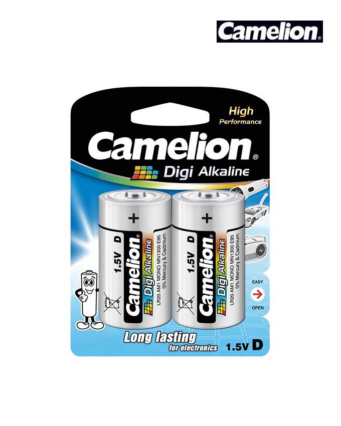 CAMELION Digi Alkaline LR20-BP2DG D Battery